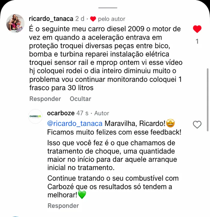 Depoimento de cliente CarboZé 5